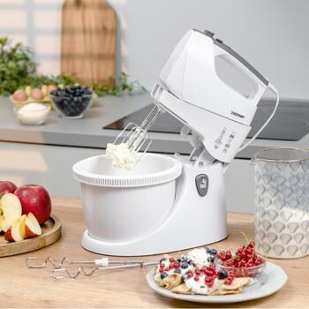 Zelmer Миксер ZHM2559 70305411P, 750 Вт, 5 скоростей, 3 л, TURBO, мягкое прикосновение, венчик, крюки для теста (70305411P)