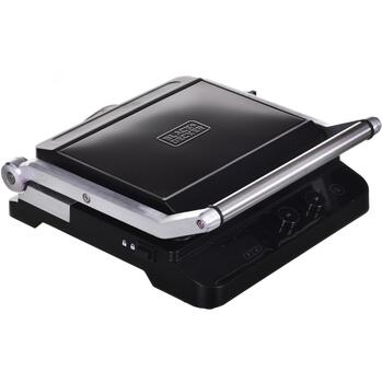 Black Decker Elektriskais grils BXGR2000E ES9680030B, 2000W, 29x26cm, 0.754m², 2 plāksnes, LCD, taimeris 99min (ES9680030B)