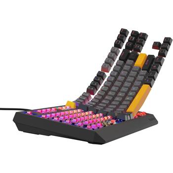 Genesis klaviatūra Thor 230 TKL NKG-2082, mehāniskā, Outemu Red, 87 taustiņi, RGB, USB Type-C, 1.6 m, Anchor Gray Negative (NKG-2082)