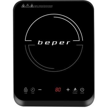 Beper Индукционная плита BF.700, 2000 W, Закаленное стекло, 10 уровней мощности, 10 температурных режимов, Программируемый таймер (BF.700)