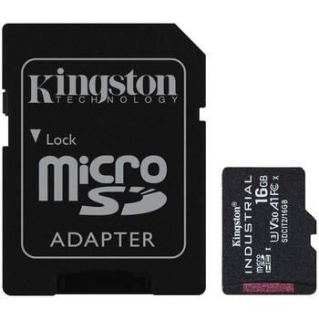 Kingston microSDHC карта SDCIT2/16GB, 16 ГБ, UHS-I, 100 МБ/с, 80 МБ/с, A1, V30, U3, SD адаптер (SDCIT2/16GB)