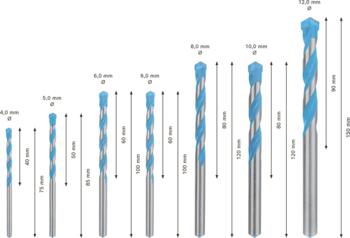 Triecienurbjmašīnām/triecienskrūvgriežiem, urbjmašīnām/skrūvgriežiem EXPERT CYL-9 MULTI CONSTRUCTION URBJU KOMPLEKTS, 7 universālo urbju kompl. 4/5/6/6/8/10/12 mm, 2608900647, BOSCH (2608900647)