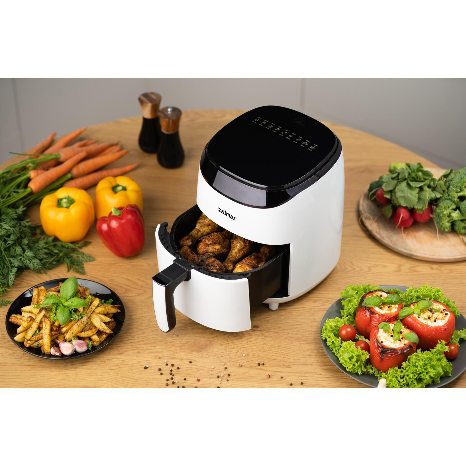 Zelmer Gaisa fritieris ZAF3551W 72805694P, 1200 W, 3.5 l, 9 programmas, automātiskā temperatūra, neslīdošas kājas (72805694P)