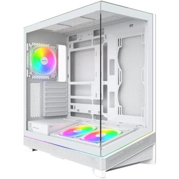 Montech datora korpuss SKY 3 (W), ATX/BTF/micro ATX/Mini-ITX, balts, rūdīts stikls, ARGB, 1x120mm aizmugurē, 2x120mm apakšā (SKY 3 (W))