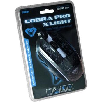 Media-Tech COBRA PRO X-LIGHT ОПТИЧЕСКАЯ МЫШЬ ДЛЯ ИГРОКОВ MT1117, 1200 dpi, 110 г, 3 кнопки, USB 5V, 140 см, оптический сенсор (MT1117)