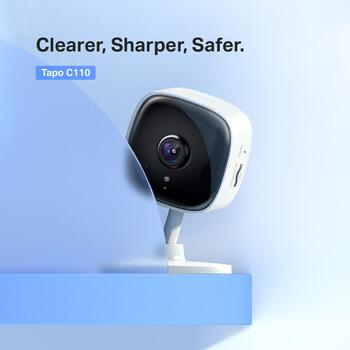 TP-LINK Tapo C110 mājas Wi-Fi novērošanas kamera, 3MP, 2.4GHz, H.264, 256GB microSD, nakts redzamība 30 pēdas, divvirzienu audio (TAPOC110)
