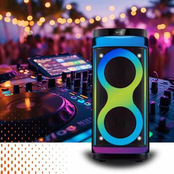 Manta Караоке колонка SPK0601B100, 100W, 7ч воспроизведения, Bluetooth, AUX, USB, MicroSD, LED подсветка (SPK0601B100)
