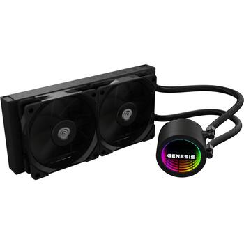 Genesis AIO šķidrumu dzesētājs, NLG-2318, 240 mm, 80 cfm, 2 ventilatori, PWM atbalsts, 2400 RPM sūknis (NLG-2318)