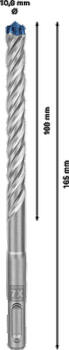 Triecienurbis SDS plus-7X 10x100x165mm, 10 gab., Perforatora urbjiem EXPERT SDS PLUS-7X TRIECIENURBIS PERFORATORIEM, 2608900170, BOSCH (2608900170)