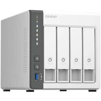 Qnap NAS uzglabāšanas tornis TS-433-4G, ARM 4-kodolu Cortex-A55 2.0GHz, 4 atmiņa GB, 4 disku/kolbu, 2 RJ45, 2 USB 2.0, 1 USB 3.2 (TS-433-4G)