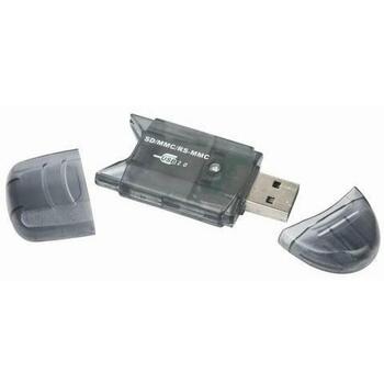 Gembird Читатель карт памяти FD2-SD-1 USB 2.0, 13 г, черный, поддерживает MMC, SD, SDHC, SDIO, SDXC (FD2-SD-1)