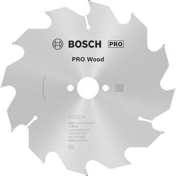 Koka ripzāģa asmens, 160 mm, 12 zobi, 2608641173, BOSCH (2608641173)
