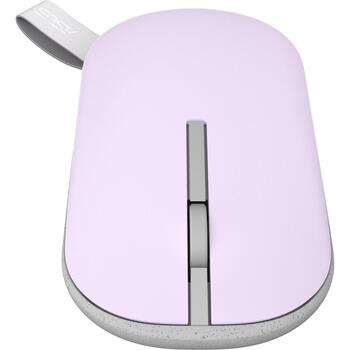 Asus Беспроводная мышь Marshmallow MD100 90XB07A0-BMU010, 1600 DPI, 2.4 ГГц, Bluetooth 5.0 LE, 10 м, оптическая, фиолетовая (90XB07A0-BMU010)