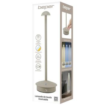 Beper Настольная лампа P207ILI152, 1.5W, серая, LED, 1 лампочка, затемнение, регулировка цветовой температуры (P207ILI152)