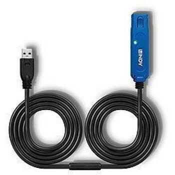 Lindy 43157 Kabeļa pagarinātājs 10m, USB Type A Male/Female, 5Gbps, melns (43157)