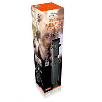 Media-Tech Селфи штатив 2в1 MT5542, 55-85mm, 186mm, 680mm, Bluetooth пульт, нержавеющая сталь (MT5542)