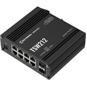Teltonika управляемый коммутатор TSW212 8 гигабитных портов, 2 SFP порта, 20 Гбит/с, IP30, DHCP клиент, поддержка VLAN (TSW212)