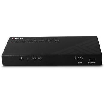 Lindy видеораспределитель 38534 2 HDMI 8K60, 8K 60Hz, HDR, извлечение аудио, переключатель понижения разрешения (38534)