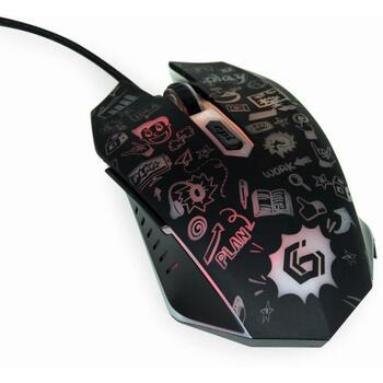 Gembird USB datorpele MUS-6B-GRAFIX-01, 6 pogas, 3600 DPI, optiskā, ergonomisks, multicolor apgaismojums (MUS-6B-GRAFIX-01)