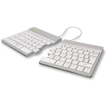 R-Go Tools klaviatūra R-Go Split Break, Bluetooth 5.0, QWERTY, balta, ergonomisks dizains, USB Type-C, 1.02 m kabelis (RGOSBUKWLWH)