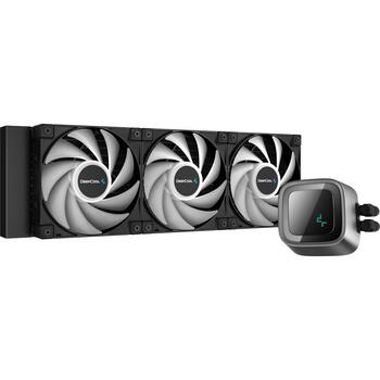 Deepcool LS720 A-RGB procesora šķidruma dzesētājs R-LS720-BKAMNT-G-1, 360 mm, 85,85 cfm, 32,9 dB(A), 3 ventilatori, PWM, RGB (R-LS720-BKAMNT-G-1)