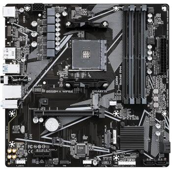 Mainboard|GIGABYTE|AMD B550|Socket AM4|micro ATX|RAM DDR4-SDRAM|4xSlots|Wi-Fi Yes|Bluetooth Yes|2xNumber of M.2 (M) slots|GIGABYTE B550M K WIFI6E|B550MKWF6E (B550M K WF6E)