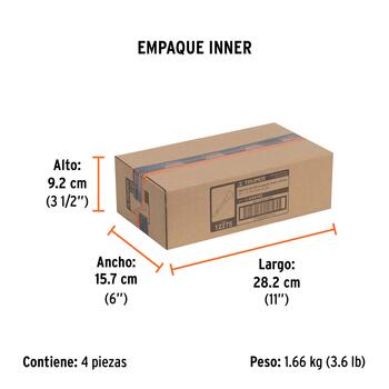 Kalts ar rokturi 19x250mm C-3/4X10G TRUPER (C-3/4X10G)