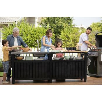 Grila galds Unity Chef 237x89.4x51.3cm 415L pelēks 29206351939 KETER (29206351939)