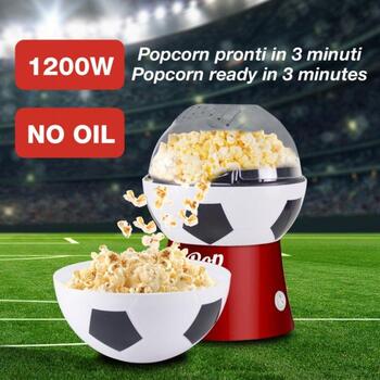 Beper Попкорн-машина P101CUD053, 1200W, горячий воздух, форма футбольного мяча, 2-в-1 сервировочная чаша-крышка (P101CUD053)