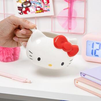 Paladone Hello Kitty кружка PP13154HK, 300мл, белый/розовый, в форме головы Hello Kitty с бантиком (PP13154HK)