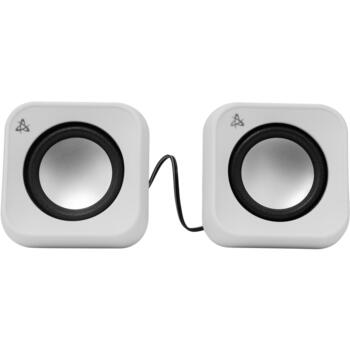 Sbox Akustika SP-203W, 2.0, 2 x 2,2 W, 100 Hz - 20 kHz, >=80 dB, 5 V, 3,5 mm + USB, 0,6 m, plastmasa, balta (SP-203W)