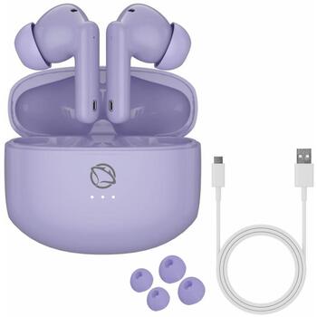 Manta Bezvadu austiņas MTWS008P, 43g, Violeta, Bluetooth 5.3, 20Hz-20KHz, USB-C, Iebūvēts mikrofons, Skārienvadība (MTWS008P)
