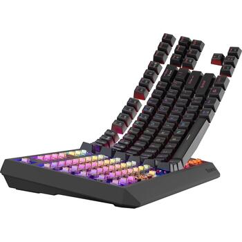 GENESIS Thor 230 TKL klaviatūra NKG-2107, mehāniskā, QWERTY, 87 taustiņi, 3000 mAh, 2.4 GHz, Bluetooth 3.0, USB Type-C, RGB LED (NKG-2107)