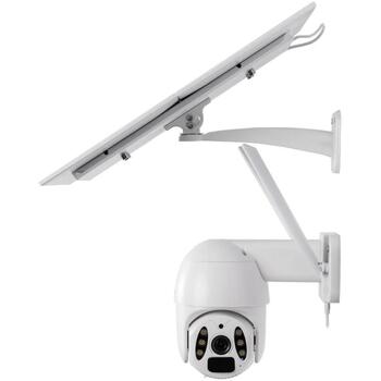 Tellur Smart WiFi Солнечная Камера P&T TLL331551, 3MP, 2K UltraHD, PIR, 20W, IP54, 19200mAh, двусторонний звук (TLL331551)