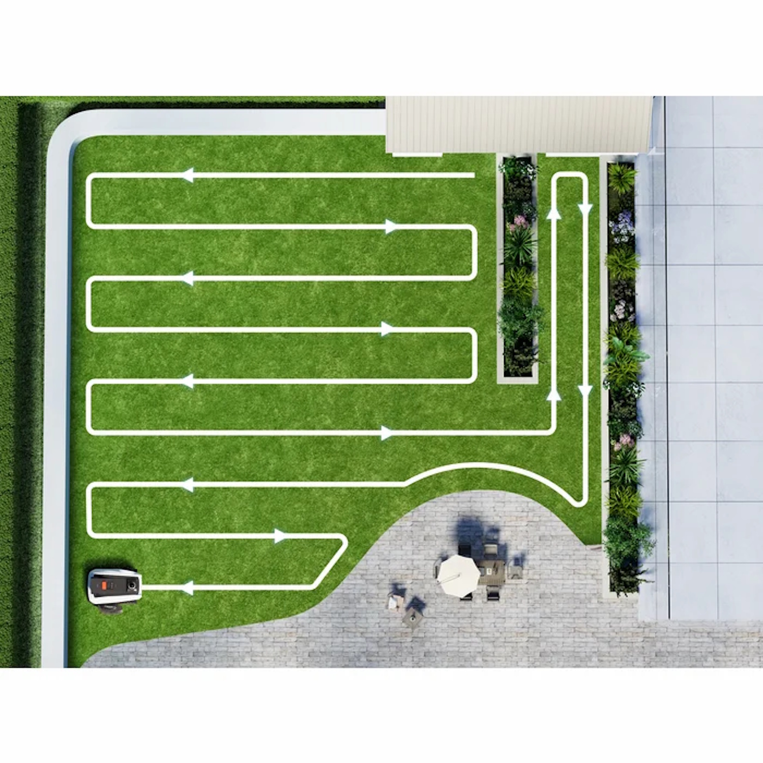 Ecovacs GOAT O1200 LiDAR PRO робот-газонокосилка беспроводной 1200m² 220mm LiDAR навигация Черно-Белая (GOAT O1200)