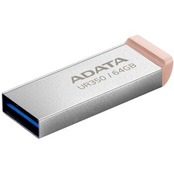 Adata USB флеш-накопитель UR350-64G-RSR/BG, 64 ГБ, USB 3.2 Gen 1, Скорость чтения 100 МБ/с, Водонепроницаемый, Пылезащищенный (UR350-64G-RSR/BG)