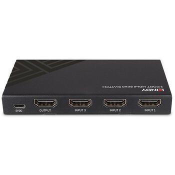 Lindy HDMI slēdzis 38369, 3 porti, 8K@60Hz, melns (38369)