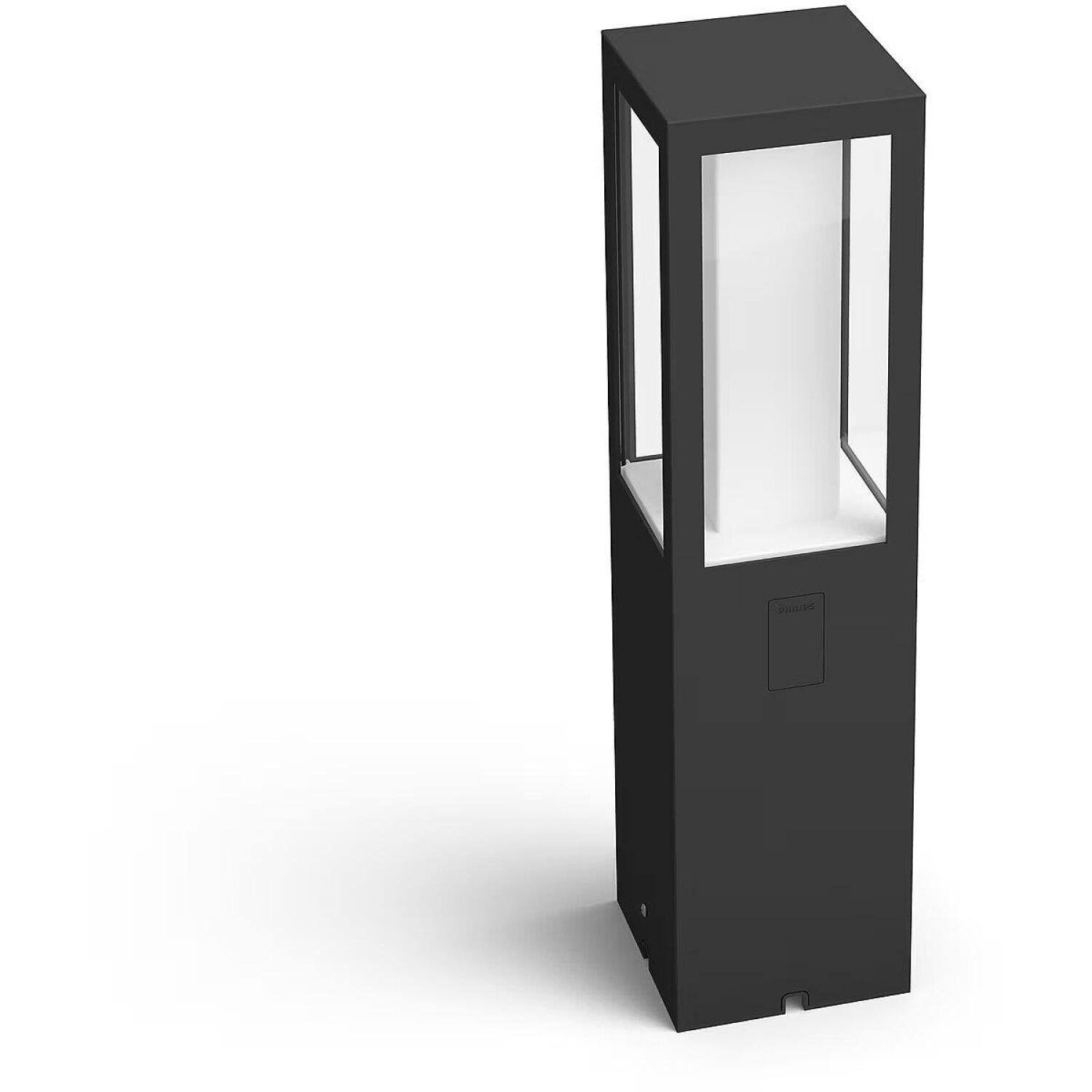 Philips Hue уличный пьедестальный фонарь Impress 8718696170526, 8Вт, 1200лм, IP44, 2000-6500K, LED, черный, Bluetooth/Zigbee (8718696170526)