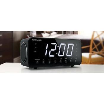 Muse Радиочасы M-192CR, черный, FM PLL, 1,8-дюймовый LED дисплей, двойной будильник, 20 FM станций, Aux вход, режим сна, 230В (M-192CR)