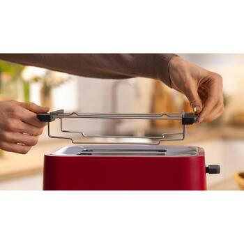 Bosch Galds maizes grauzdētājs TAT3M124, Jauda 950 W, Krāsa sarkana, 2 šķēles, Automātiskā izslēgšanās, Krusa trauks (TAT3M124)