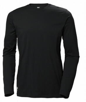 Helly Hansen Женская рубашка Manchester 79159_990-S, S, черный, 100% хлопок, 150 г, длинные рукава, воротник в рубчик, боковые швы (79159_990-S)