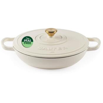 Salter кастрюля BW13772C, 2.8L, 30.6cm, чугун, кремовый, с крышкой, совместима со всеми плитами (BW13772C)