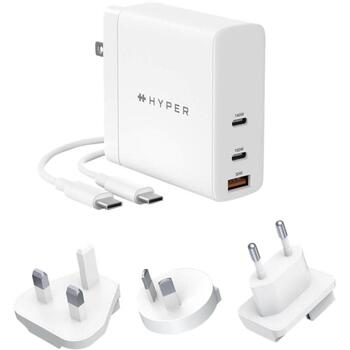 Hyper strāvas adapteris HJG140WW, 140W, 2xUSB-C, 2m USB-C kabelis, ātrā uzlāde (HJG140WW)