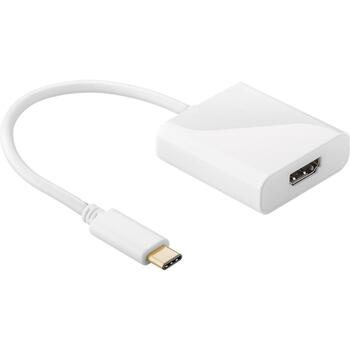 Goobay USB-C HDMI адаптер 66259, 0.2м, USB-C папа, HDMI мама Type A, 4096x2160, 30Гц, 3D, белый (66259)