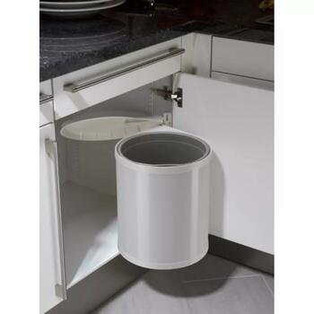 HAILO Compact-Box M 033555001, 15L, 30,4x29см, нержавеющая сталь, пластик, встраиваемый, белый (033555001)