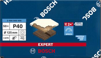 C470 smilšpapīrs 125 mm G40, 50 gab, Ekscentra slīpmašīnām, orbitālajām slīpmašīnām EXPERT C470 SLĪPDISKI, 2608900908, BOSCH (2608900908)