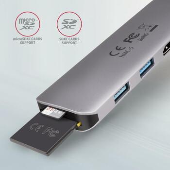 Axagon док-станция HMC-5 USB 3.2, 2x USB-A, 1x USB-C, 1x HDMI, 5Gb/s, 100W PD, 110 x 35 x 12.5 mm (HMC-5)