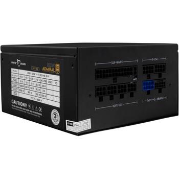 White Shark Barošanas bloks ADMIRAL, 850 W, ATX, 80 Plus Gold, 2x6+2 Pin, 6 SATA, 3 Molex, hidrauliskais ventilators (ADMIRAL)