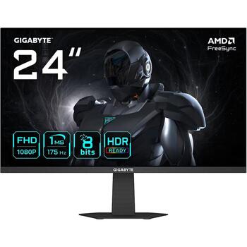 Gigabyte spēļu monitors GS24F14A EK, 60,5 cm 23,8 collas, 1920 x 1080, IPS, 175 Hz, 1 ms, 400 cd/m², 1500:1, 16:9, 178° (GS24F14A EK)