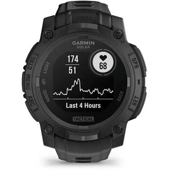 Garmin умные часы Instinct 3 Solar Tactical 010-02934-50, 45мм, 0.9дюйм, 176x176 пикселей, 10ATM, 28 дней, 32ч, 576ч (010-02934-50)